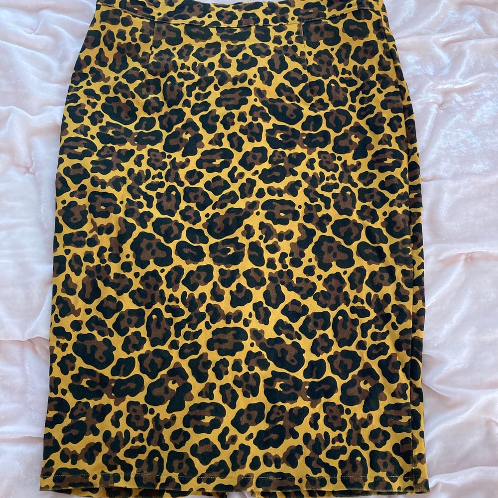 Sourpuss Leopard Print Pencil Skirt